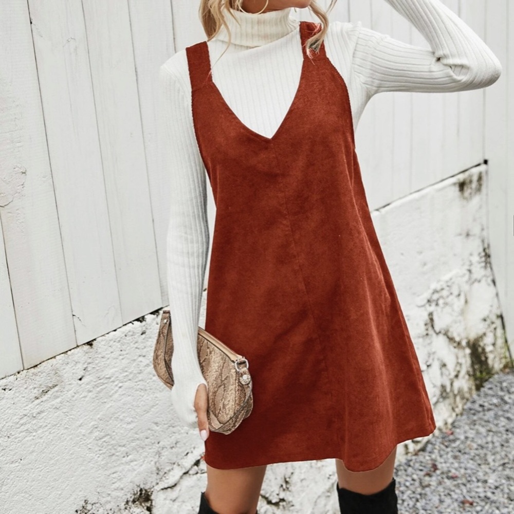 Orange Corduroy 2/4 Fall Dress